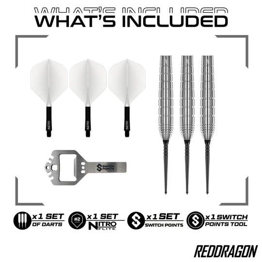 Freccette in acciaio Red Dragon Luke Humphries TX1 Pioneer Switch Point Zu sehen sind die Red Dragon Luke Humphries TX1 Pioneer Switch Point Steeldarts. Das Produkt eignet sich für professionelle Dartspieler.
