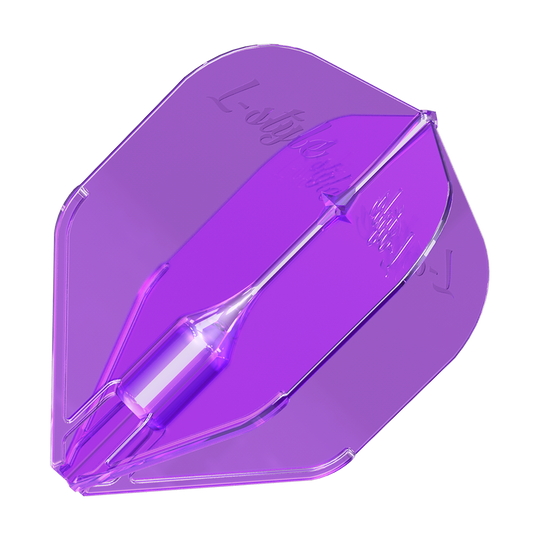 Alette L-Style Fantom L3EZ viola Das Bild zeigt ein lilafarbenes Dartflugblatt des Modells "L-Style Fantom L3EZ". Das Flight hat eine glatte, glänzende Oberfläche und eine moderne, aerodynamische Form.