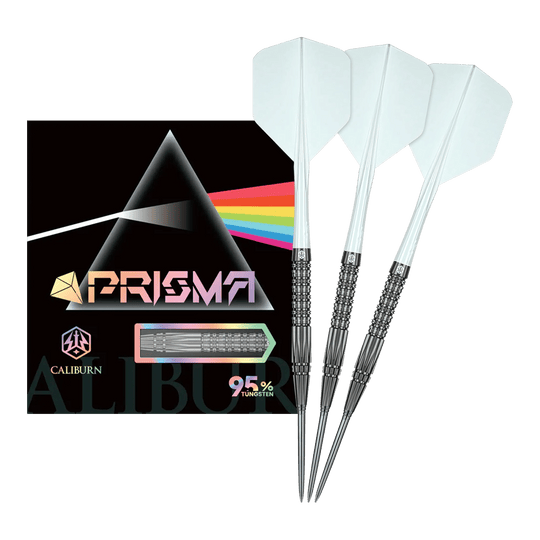 Freccette in acciaio Caliburn Prisma P2 - 20,5 g Auf dem Bild sieht man die Caliburn Prisma P2 Steeldarts, 20,5g. Diese Steeldarts bieten ein modernes Design für Turnierspieler.