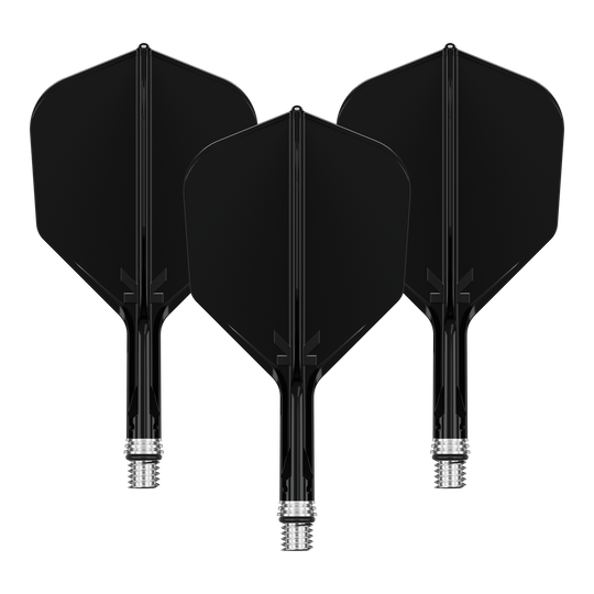 Alette Target K-Shift No6 - Nere Das Bild zeigt ein Set schwarzer KShift No6 Flights mit 19mm Länge für Darts. Die Flights stammen von der Marke Target.