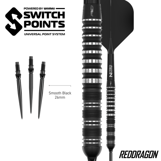 Freccette in acciaio Red Dragon Sable Parallel Switch Point Abgebildet sind die Red Dragon Sable Parallel Switch Point Steeldarts. Präzision und gutes Design zeichnen diese Darts aus.