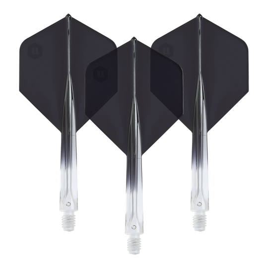 Alette standard Unicorn Forge Two Tone No2 - Nero trasparente Die Unicorn Forge Two Tone No2 Standard Flights in Schwarz sind hier abgebildet. Das Produkt besteht aus klaren und schwarzen Dartflights.