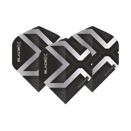 Alette standard Winmau Prism Delta Blade X Metallic Silver No2 Hier sind die Winmau Prism Delta Blade X Metallic Silver No2 Standard Flights abgebildet. Es handelt sich um silberne Dartflights für präzises Darten.