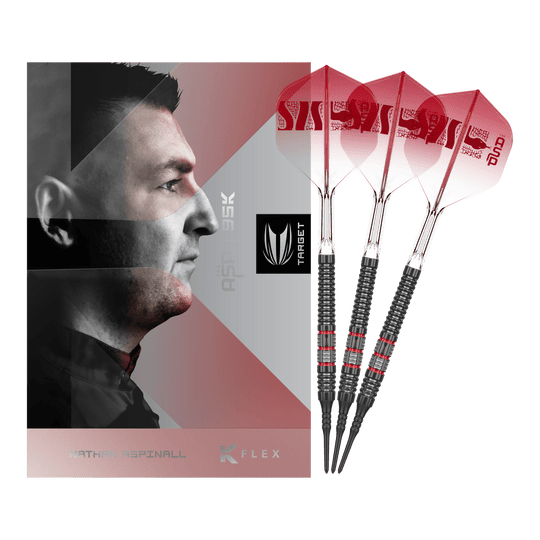 Freccette morbide Target Nathan Aspinall 95K - 18 g Dieses Bild zeigt die Target Nathan Aspinall 95K Softdarts - 18g in der Komplettansicht. Die Dartpfeile bestechen durch ihr hochwertiges Design.