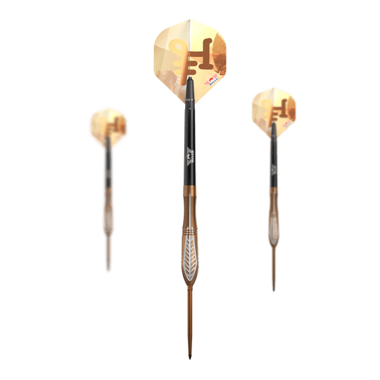 Freccette in acciaio convertibili Bulls NL Bronzo Nova Abgebildet ist das Set Bulls NL Bronzo Nova Convertible Point Steeldarts. Mehrere Darts sind enthalten.