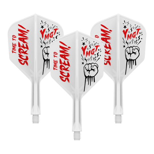 Sistema di albero di volo Target Japan K-Flex Scream No6 Zu sehen ist das Produkt 410242_Target_Japan_K-Flex_Scream_No6_Flight-Shafts-System_19mm_1Set. Es dürfte sich um einen Dartflight mit Schaftsystem handeln.