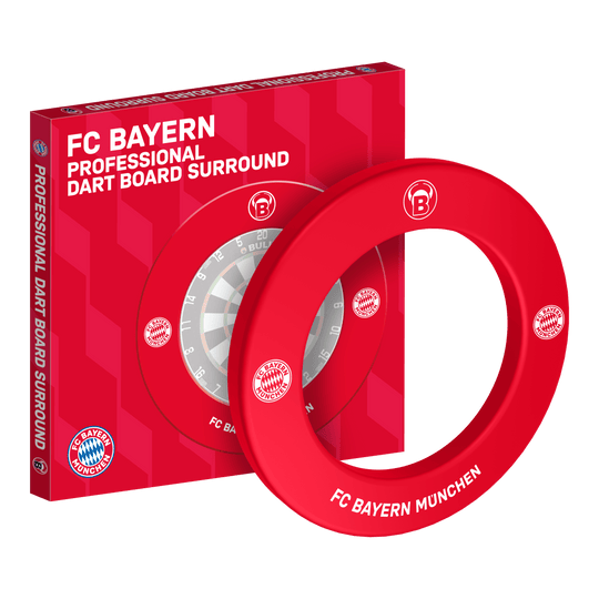 Bordo per freccette Premium Bulls FC Bayern Monaco Abgebildet ist das Bulls FC Bayern München Premium Dartboard Surround. Die Dartboard-Umrandung ist im Stil des FC Bayern München gestaltet.