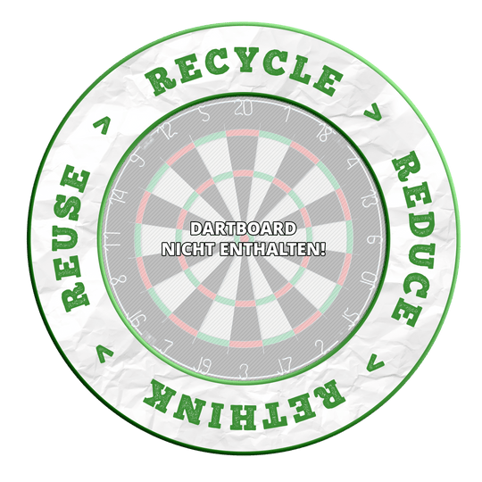 McDart Ricicla Riduci Ripensa Riutilizza Bersaglio per freccette Zu sehen ist ein Produkt mit dem Dateinamen DBS-RRRR4_Surround_Recyle_Reuse_Reduce_Rethink_Grn_1. Es liegen keine zusätzlichen Informationen dazu vor.