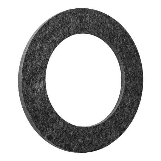 Das Bild zeigt das Produkt "Karella Ultimo Steeldartboard Surround". Es handelt sich um einen schwarzen, runden Schutzring für Dartscheiben.