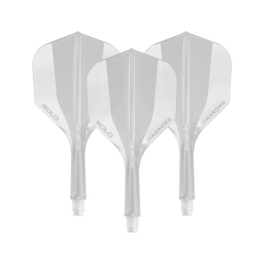 Sistema di alberi di volo Harrows Solo No6 - Trasparente Zu sehen ist ein Harrows Solo No6 Flight Shaft System in klarer Ausführung, 20mm, als Set. Das Produkt wird als Ersatzteil für Dartpfeile verwendet.