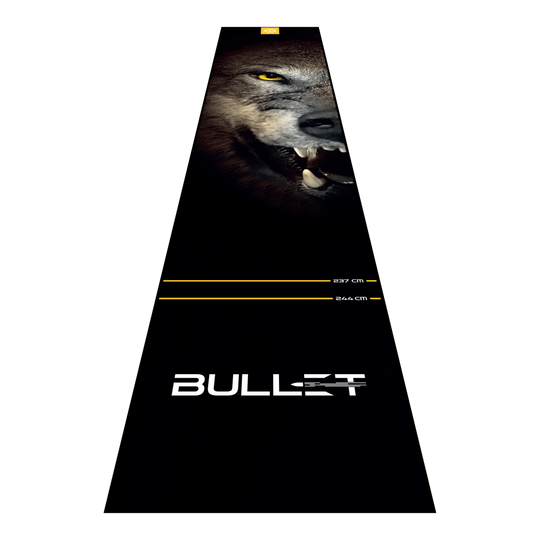 Tappetino per freccette Bullet Fang Abgebildet ist die Bullet Fang Dartmatte. Die Matte sorgt für einen sicheren Stand und schützt den Boden beim Dartspielen.