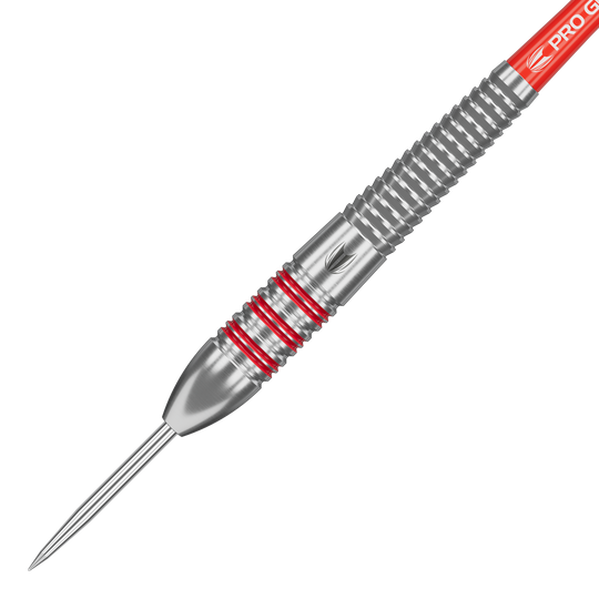 Hier sind die Target Nathan Aspinall Brass Steeldarts - 22g zu sehen. Sie haben ein elegantes Design und bieten optimale Kontrolle beim Werfen.