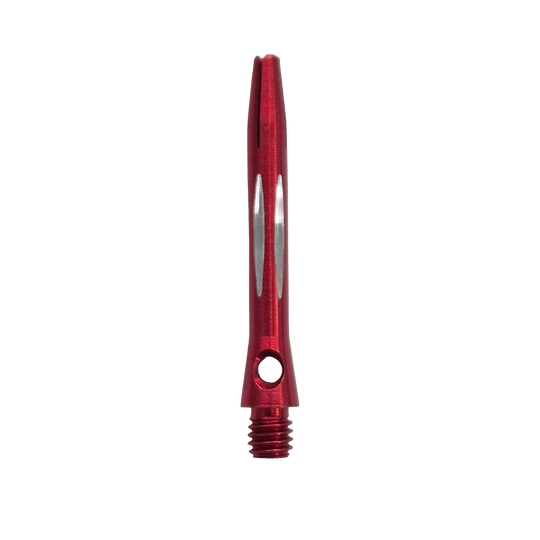 Aste in alluminio con taglio a diamante - Rosse - 35 mm Dieses Bild zeigt den Diamond Cut Aluminium Shafts - Rot - 35mm. Es ist ein Dart-Schaft aus rotem Aluminium mit Diamantschliff und 35mm Länge.