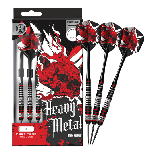 Das Bild stellt die Harrows Heavy Metal Ryan Searle Brass Steeldarts dar. Das Produkt überzeugt durch hochwertiges Messing und robustes Design.