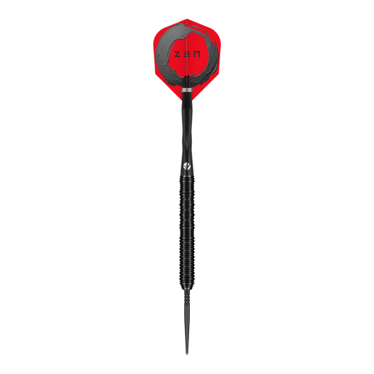 Freccette Shot ZEN Straight Turbo Point in acciaio - 23 g Gezeigt werden die Shot ZEN Straight Turbo Point Steeldarts mit 23g Gewicht. Sie sind ideal für Spieler, die Wert auf Balance und Präzision legen.