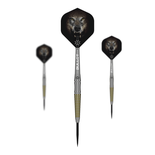 Freccette in acciaio Bullet Fang Das Bild präsentiert ein Set der Bullet Fang Steeldarts. Mehrere Darts sind als Set zusammen abgebildet.