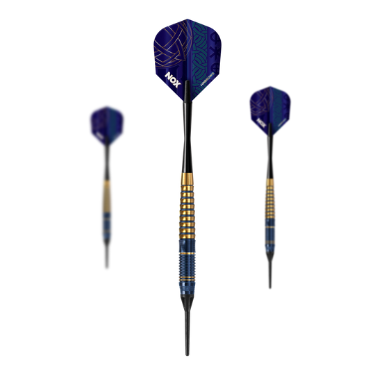 Freccette morbide in ottone premium Harrows Nox Hier sind die Harrows Nox Premium Brass Softdarts abgebildet. Diese Pfeile sind für Softdart geeignet und bieten gute Qualität.