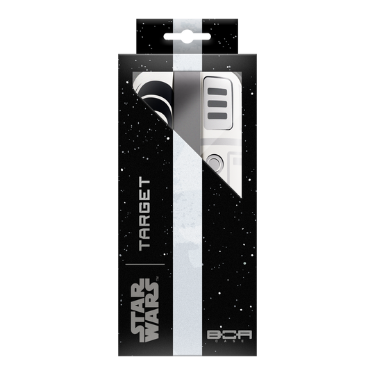 Zu sehen ist das Target Star Wars Boa Dartcase mit Stormtrooper-Motiv. Das Etui ist praktisch für den Transport und die sichere Aufbewahrung von Darts.