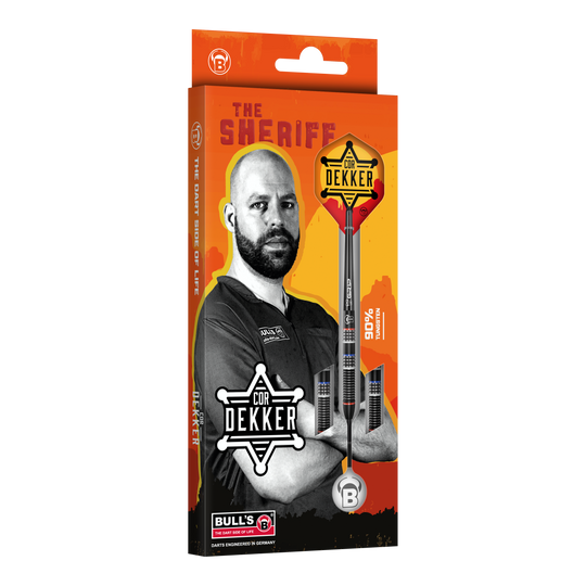 Bulls Cor Dekker The Sheriff Steeldarts - 23 g Zu sehen ist Bulls Cor Dekker The Sheriff Steeldarts - 23g. Der Dartpfeil eignet sich für anspruchsvolle Spieler und überzeugt durch seine Verarbeitung.