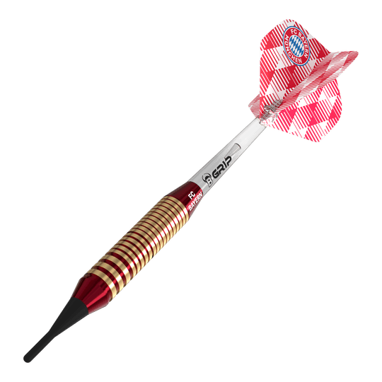 Freccette morbide in ottone Bulls FC Bayern Monaco - 18 g Bulls FC Bayern München Brass Softdarts mit einem Gewicht von 18g sind auf dem Bild dargestellt. Diese Softdarts sind ideal für Fans des Fußballvereins.