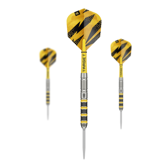 Freccette in acciaio Target Buzz 01 Swiss Points Abgebildet sind die Target Buzz 01 Swiss Points Steeldarts. Diese Darts sind robust und präzise gefertigt.