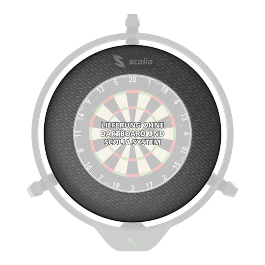 Bordo per bersaglio per freccette Scolia Stealth Dieses Bild zeigt das Scolia Stealth Dartboard Surround. Es wird zum Auffangen von Dartpfeilen verwendet.