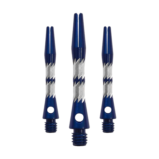 Aste in alluminio Bulls NL Minor - Blu - 33 mm Zu sehen ist ein Set Bulls NL Minor Aluminium Shafts in Blau mit 33 mm Länge. Diese Aluminiumschäfte werden für Darts verwendet.