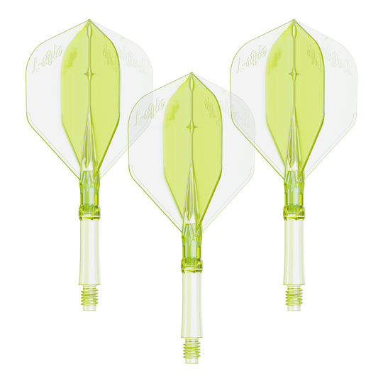 Luci L-Style L-System - Giallo Neon Hier ist ein Set Dart Flights in Neon-Gelb, mittlere Größe zu sehen. Die Flights sind für das L-Style L-System bestimmt.