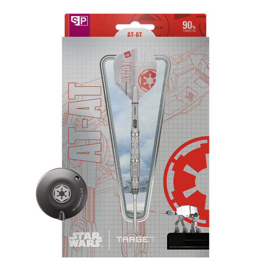 Dardi in acciaio Swiss Point a punta, bersaglio Star Wars AT-AT Dieses Bild zeigt die Target Star Wars AT-AT Swiss Point Steeldarts. Die Abbildung präsentiert die besonderen Merkmale der Pfeile.
