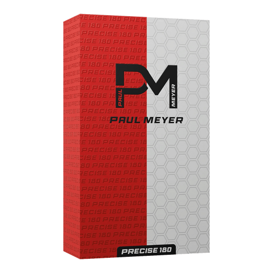 Freccette in acciaio Precise 180 Paul Meyer versione 1 Hier sind die Precise 180 Paul Meyer Version 1 Steeldarts zu sehen. Sie sind ideal für ambitionierte Dartsportler.
