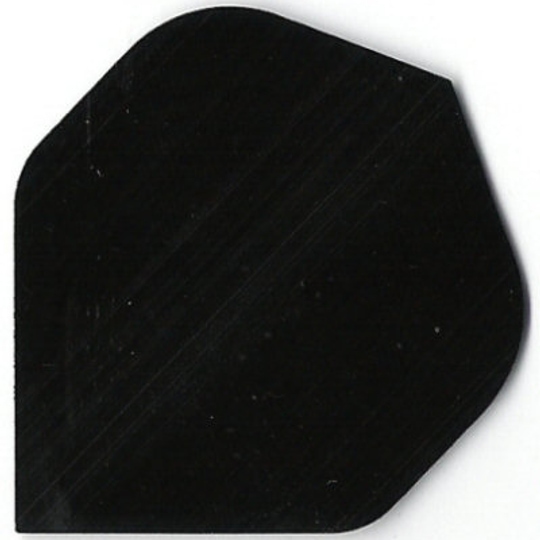 pr2 Das Bild zeigt ein Poly-Plain Flights PR2 Dart-Flügel. Er ist schwarz und hat eine abgerundete, leicht eckige Form.