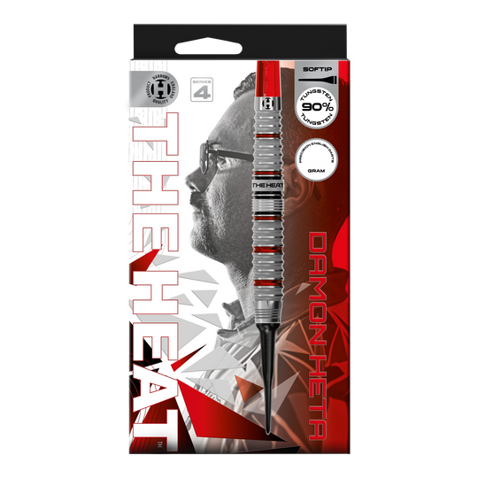Freccette morbide Damon Heta Series 4 di Harrow Das Bild zeigt die Harrows Damon Heta Series 4 Softdarts. Die Softdarts sind speziell für den Dartsport entwickelt.