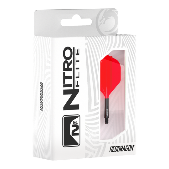 Red Dragon Nitroflite - Asta nera, alette rosse n. 2 Abgebildet ist das Produkt Red Dragon Nitroflite - Black Shaft Red No2 Flights. Die Flights sind für Dartpfeile geeignet und haben schwarze und rote Farben.