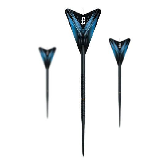 Caliburn TTD Complete Titanium T1 Black Steeldarts - 5 g Abgebildet sind die Caliburn TTD Complete Titanium T1 Black Steeldarts - 5g. Die Darts haben ein schwarzes Design und wiegen 5g.
