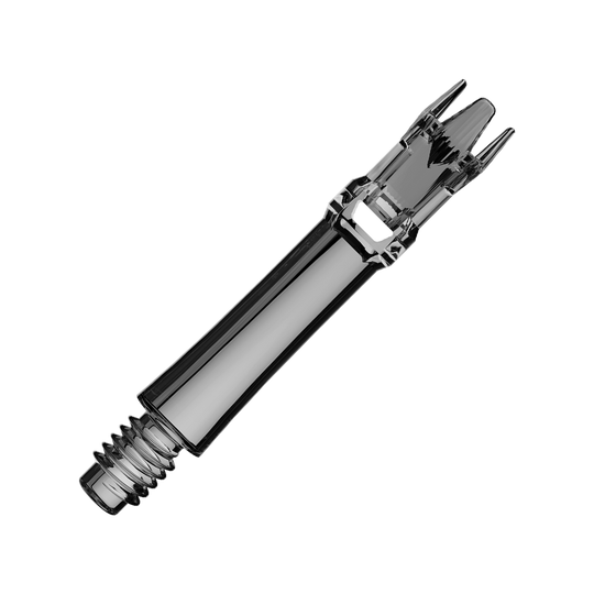 Alberi di ricambio L-Style L-System - Nero trasparente Mehrere schwarze transparente Ersatzshafts sind zu sehen. Die Shafts liegen geordnet nebeneinander.