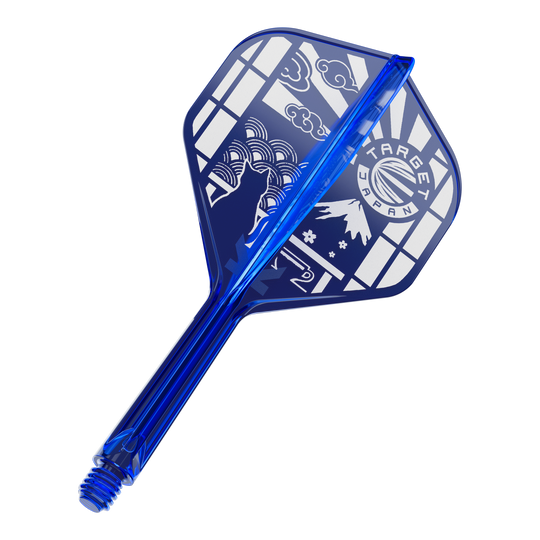 Target Japan K-Flex Blue Limited No2 Voli Standard Ein Produktbild von Target Japan K-Flex Blue Limited No2 Flights 26mm ist zu sehen. Das Produkt ist in blauer Farbe gestaltet.