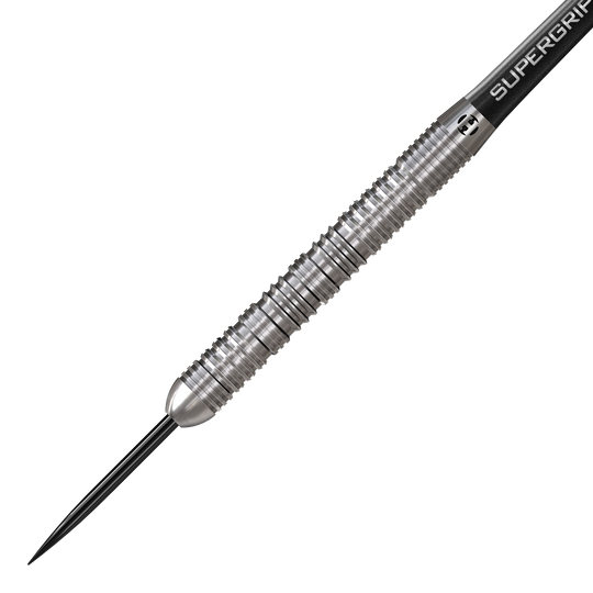 Freccette in acciaio Harrows Impact Zu sehen ist ein weiteres Detailfoto von Harrows Impact Steeldarts. Die hochwertige Verarbeitung der Darts ist deutlich erkennbar.