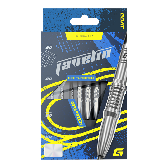 Freccette in acciaio GOAT Javelin Gezeigt wird das GOAT Javelin Tungsten Steeldarts Set. Die Steeldarts sind für hohe Leistung konzipiert.