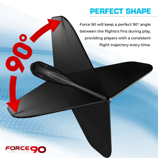 Sistema di alberi di volo Mission Force 90 No6 - Nero Das Bild zeigt das Mission Force 90 No6 Flight-Shaft-System in klarer Ausführung. Das System hält einen perfekten 90°-Winkel zwischen den Flügeln für eine konstante Flugbahn.