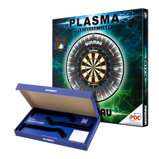 Sistema di punteggio automatico Autodarts Vantage Das Bild zeigt das Autodarts Vantage Auto-Scoring-System. Es ist wahrscheinlich ein System zur automatischen Auswertung von Dartergebnissen.