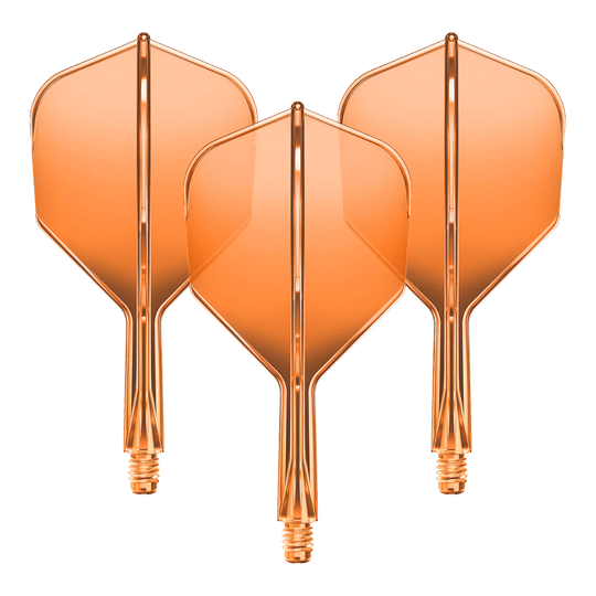 Sistema di albero di volo GOAT A1R No6 - Arancione neon Gezeigt wird ein Flight-Shaft-System für Darts in Neonorange mit einer Länge von 19mm. Das Set gehört vermutlich zur GOAT A1R No6 Serie.
