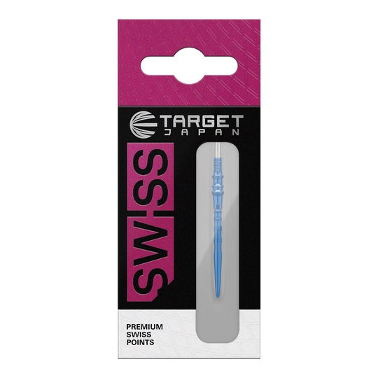 Punte per freccette Target Japan Premium Swiss Point - Blu Zu sehen sind Target Japan Premium Swiss Point Dartspitzen in der Farbe Blau. Sie werden als Ersatzspitzen für Dartpfeile verwendet.