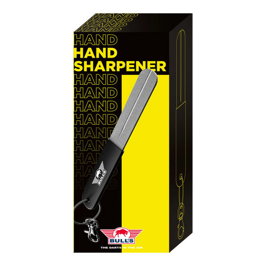 Pietra per affilare Bulls NL Hier sieht man den Bulls NL Hand Sharpener Schleifstein, geeignet zum Nachschärfen von Darts. Das Produkt wird aus einer weiteren Ansicht präsentiert.
