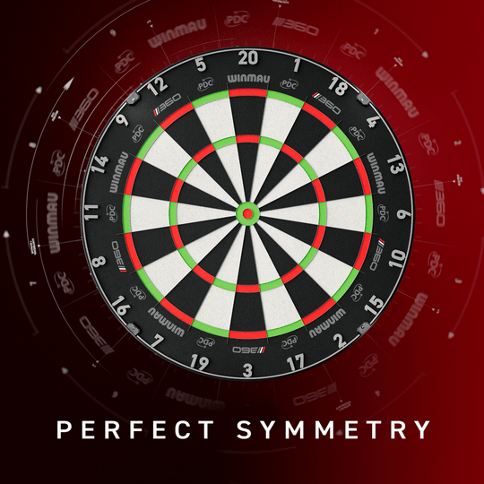 Bersaglio per freccette in acciaio Winmau Blade 6 Triple Core 360 Zu sehen ist wahrscheinlich ein Winmau Blade 360 Steeldartboard mit einer alternativen Ansicht. Das Bild dient zur Produktansicht im Shop.