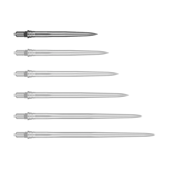 Punte per freccette Caliburn EZ-EVO - Lisce - Argento Abgebildet wird eine weitere glatte silberne Dartspitze, vermutlich in einer anderen Perspektive. Die Spitze scheint aus Metall zu bestehen.
