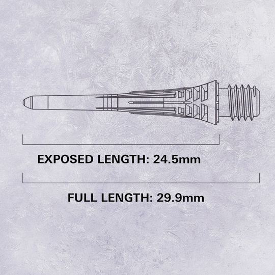 Confezione da 30 punte per freccette Target Cryo Soft - Nero Das Bild zeigt die Target Cryo Softdartspitzen im 30er Pack in Schwarz. Diese Pfeilspitzen sind für Softdarts geeignet.