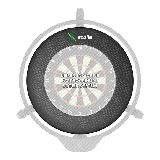 Cornice per bersaglio freccette firmata Scolia Dieses Bild zeigt den Scolia Signature Dartboard Surround. Es handelt sich um eine Schutzeinrichtung für Dartboards.