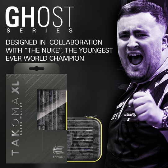 Custodia per freccette Takoma XL Ghost Series Luke Littler Zu sehen ist das Takoma XL Ghost Series Luke Littler Dartcase. Das Dartcase ist modern gestaltet und dient zur Aufbewahrung von Darts.
