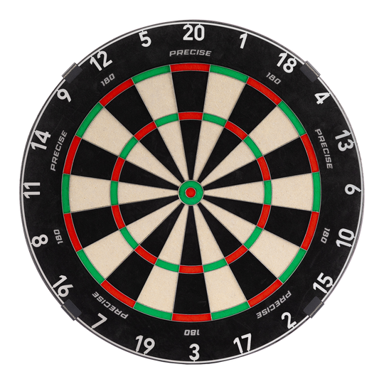 Bersaglio per freccette in acciaio Precise 180 Endorphine con anello numerato - Gunmetal Das Bild zeigt das Precise 180 Endorphine Steeldartboard mit Nummernring in Gunmetal. Es handelt sich um eine moderne Dartscheibe für Präzisionswürfe.