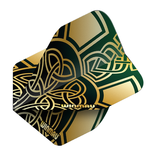 Voli standard Winmau Prism Delta Brendan Dolan Celtic Knot Black Gold No2 Gezeigt werden die Winmau Prism Delta Brendan Dolan Celtic Knot Black Gold No2 Standard Flights. Die Flights sind für Darts mit einem auffälligen keltischen Design gestaltet.